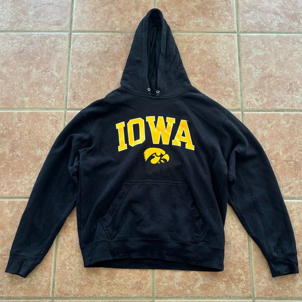 Iowa Hawkeyes Hoodie Sweatshirt Large Black